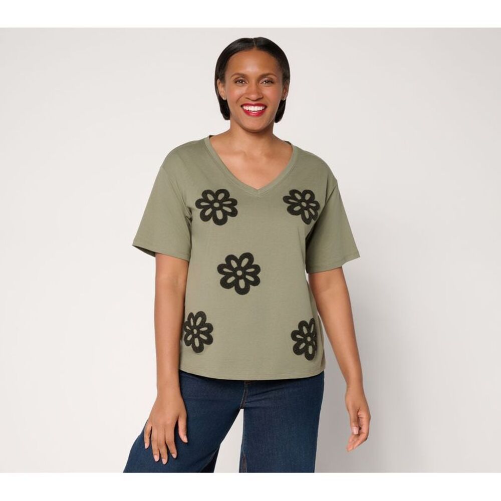 Peace Love World Women's Top Sz L Make Your Selection: Boheme Mixed Green